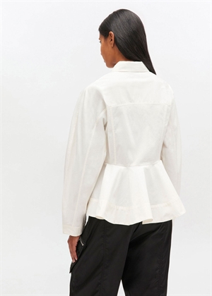Stretch cotton peplum skjorte Egret W1002 Ganni 